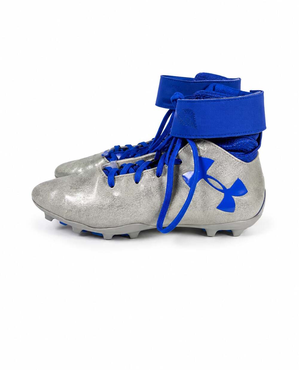 Under Armour Highlight MC Football Cleats Size 5.5Y Silver Blue
